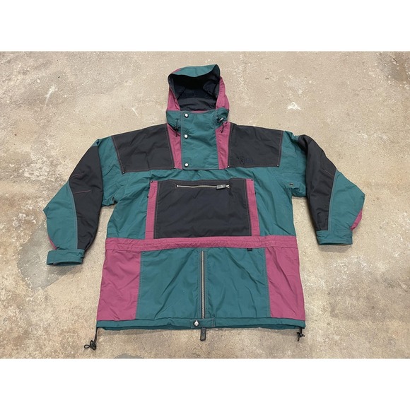 Vintage The North Face Jacket Mens Large Green Purple Rage Ski Pullover 90s